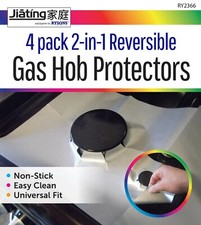 4x Pack Reusable Gas Cooker Stove Hob Protector Liner Non Stick Reversible Cover