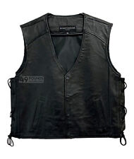 Men's Leather Waistcoat Black