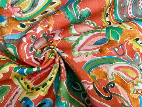 Red paisley fabric - red,
