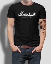 Marshall  Amplification Logo T-Shirt Brit Pop, Rock  Indie Music Guitar Top Tee