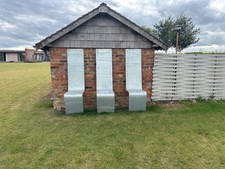 Unique, contemporary, galvanised steel garden seats. Set of 3