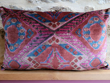 Linwood Omega One Thousand Kilim Aztec Mauve & Violet Velvet Cushion Cover 0