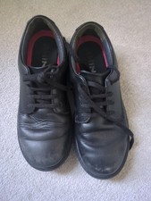 Rhino Boys School Shoes Black Leather Size 4F