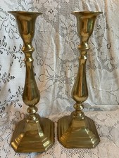Two Large Brass Candle Holders