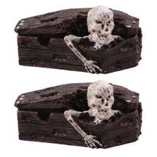  2 PCS Skull Coffin Ornaments