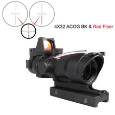 Hunting Rifle Scope Red/ Green Fiber 4X32 ACOG Scopes with RMR Red Dot Sight