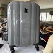 Grey IT luggage Suitcase XL Large Medium Hard Shell Lightweight with Wheels