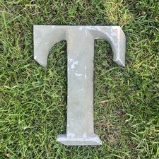 Antique cast iron letter sign - iron,