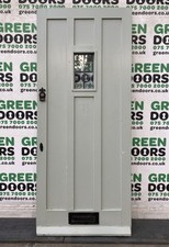 SOLID OAK FRONT DOOR HARDWOOD EXTERNAL EXTERIOR LEADED PORTHOLE WOODEN TIMBER