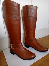 Bertie tan leather knee high
