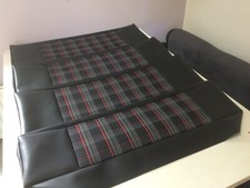 GTI tartan rock and roll bed cushions staple on covers made to measure 6 colours