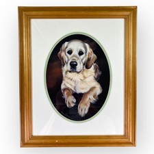 Pollyanna Pickering Framed Colour Print Golden Retriever Labrador Dog 15 x 18"