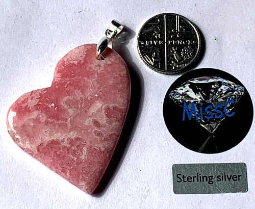 Rhodochrosite grade heart - rhodochrosite, aa+