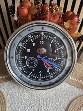 Spirit Of St Louis 15” Wall Clock Temperature And Humidity Gauge Chrome Tone