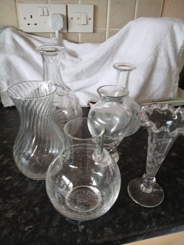 Vintage glass vases various - glass,