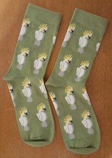 Novelty Cockatoo Socks White Bird Umbrella Yellow Pet Parrot Green Animal Gift