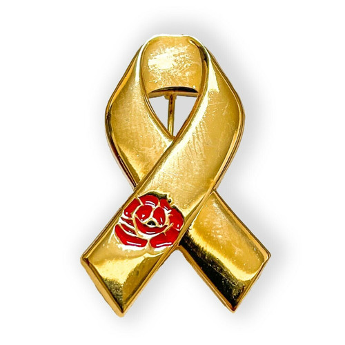Gold ribbon remembrance - gold,