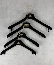Chanel SET 4 CHANEL BLACK VELVET GOLD CC LOGO HANGER JACKET SUIT COAT
