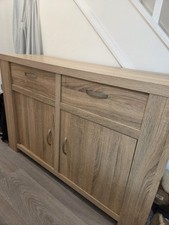 Oak Wooden Shoes Cabinet/Storage Unit with 2 Doors 2 Drawers