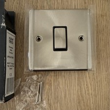 Victorian Satin Chrome 1 Gang 2 Way Switch - Deco VPSC411BK