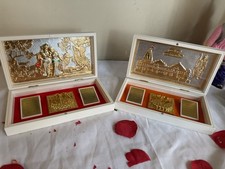 Gold plated charan paduka with - gold,