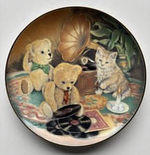 Music Hour Sue Willis Franklin Mint Ltd Edition Plate – Teddy Bears & Kitten