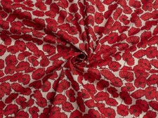 Printed polycotton fabric red - fabric,