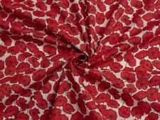 Printed Polycotton Fabric Red on Cream  - per metre