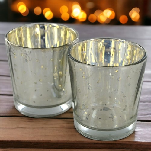 Elegant silver glass - silver, votive