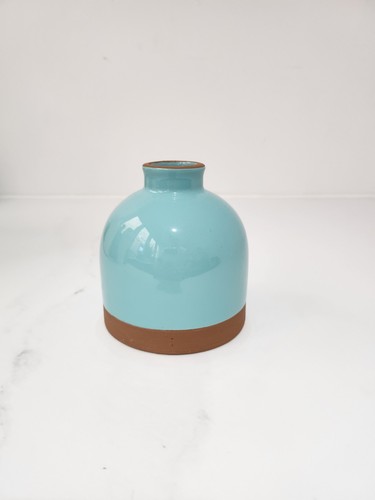 Small blue green bud - blue/green, vase