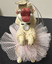 RARE Dog Katherines Collection MCM Cream Kissing Poodle BIG LIP Tutu Skirt Dogs