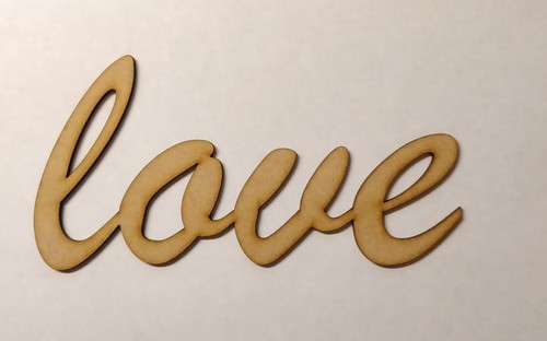Wooden love word laser cut - love,