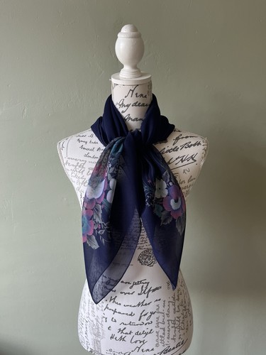 Erbil square scarf navy pink - scarf,