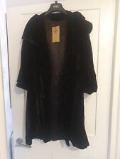 Vintage 50's 60's Black Velvet Open Front Opera Coat Rokit 10 12 14 Gothic Vamp