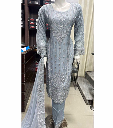 Pure chiffon party wear - chiffon, pcs