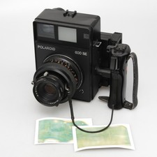 Polaroid 600SE Black Rangefinder Camera + Mamiya 127mm & FP-100C Film Back