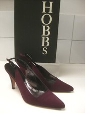HOBBS 5 SLINGBACKS SANDALS SHOES diamante kitten heel purple satin DIANE pointy