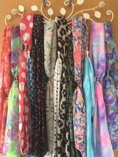 LONG PATTERN CHIFFON SCARVES WITH MAGNETIC CLASP BY ARTYDEE CREATIONS