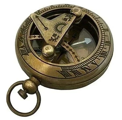 Nautical brass sundial pocket