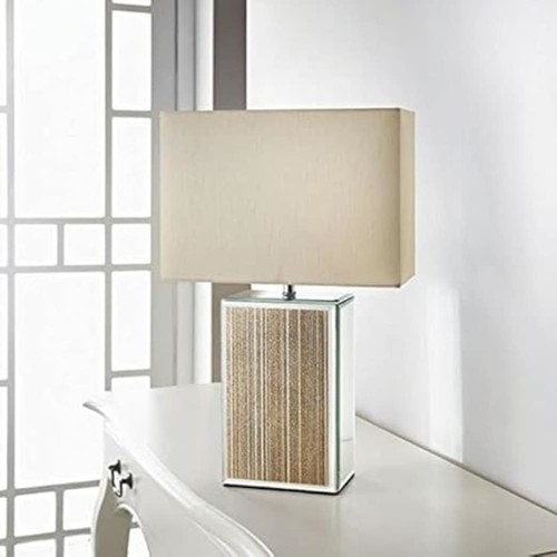 Square glitter mirror - glitter, table