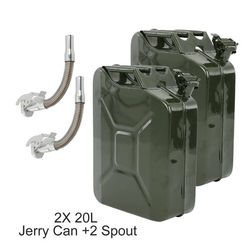 2x20l litre green metal jerry - litre,