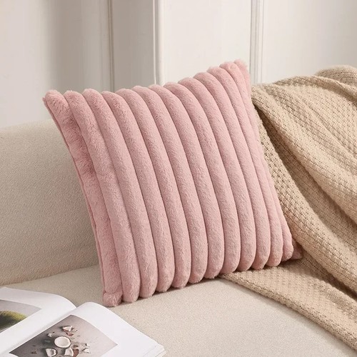 Ribbed plush cushion - plush,