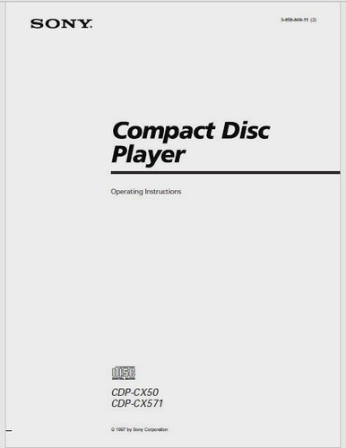 Sony cdp cx50 - /, cdp-cx-571