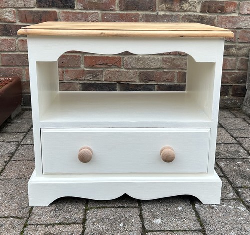 Shabby chic pine bedside table - shabby,