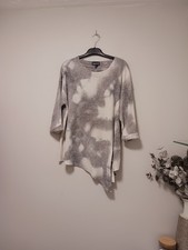 Saloos Grey Round Neck 3/4 Sleeve Tie Hem Jumper Size 18 - 20