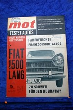 Mot (*G*) 15/63 Fiat 1500 L French Cars VW 1500