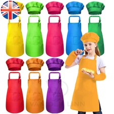 Van Der Linn Kids Apron With Pocket Unisex Kitchen Bib Baking Catering Art Craft