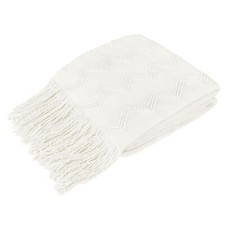 Textured Knitted Fringe Throw