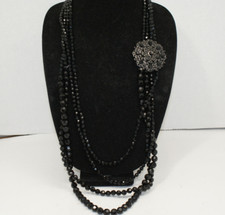 Faceted Black Multi Strand