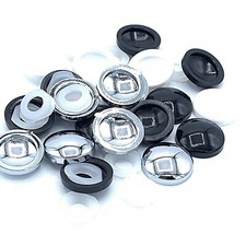 Plastic Screw Cover CHROME WHITE BLACK BROWN 2 Piece Dome Cap Washer Decorative